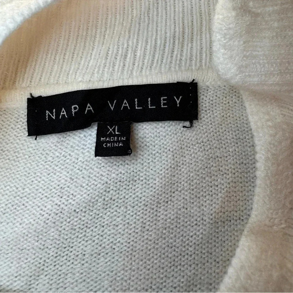 Napa Valley Mock Neck White Sweater size XL, Soft, Warm - Picture 5 of 9